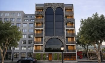 نمونه رندرینگ و طراحی نما مسکونی ترکیب سنگ و چوب
