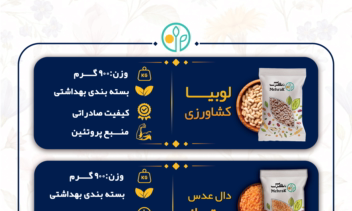 طراحی ژورنال تبلیغاتی حبوبات و غلات با متد مدرن