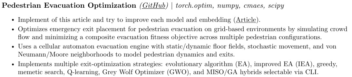 Pedestrian Evacuation Optimization