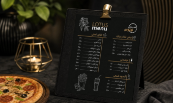 طراحی منو برای کافه لوتوس با استایل کلاسیک و مدرن
