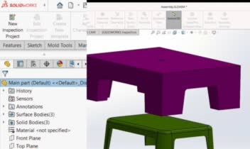 طراحی قالب تزریق پلاستیک چهارپایه با SolidWorks