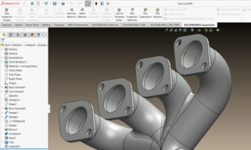 طراحی سه‌بعدی منیفولد هوای موتور با SolidWorks