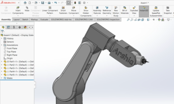 طراحی و مونتاژ بازوی رباتیک صنعتی با SolidWorks