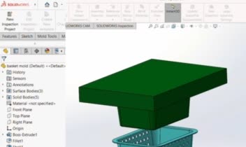 طراحی قالب تزریق پلاستیک سبد با SolidWorks