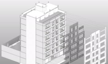 مدل‌سازی شاسی‌کشی نمای ساختمان در Revit