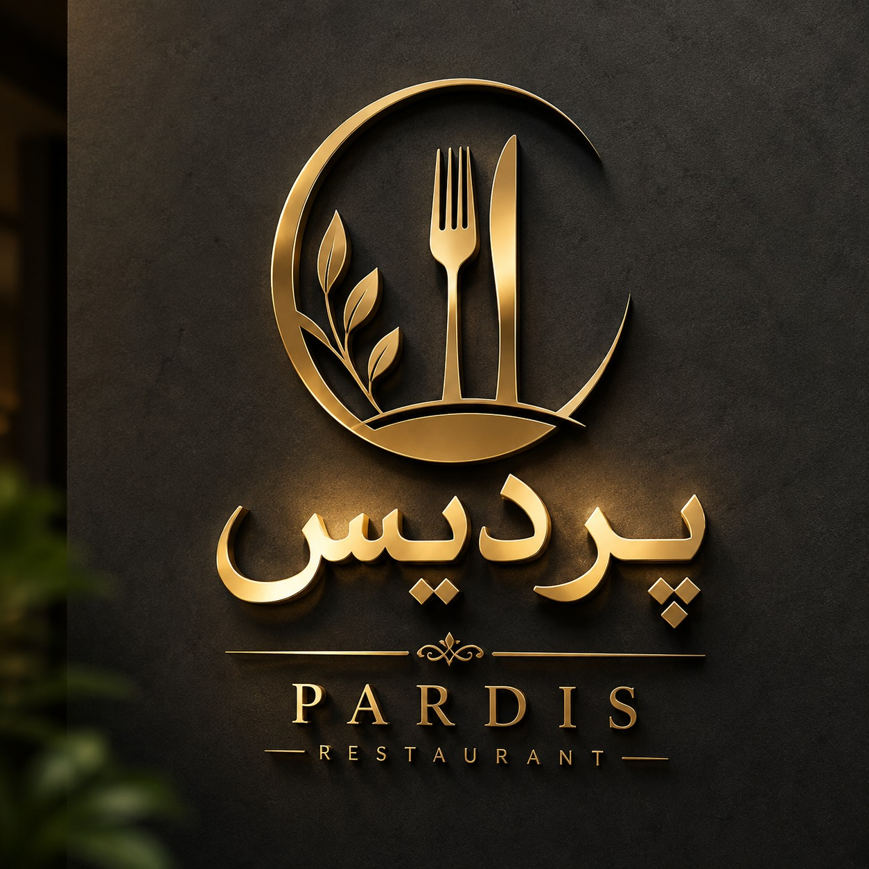 نمونه اولیه لوگوی رستوران به نام پردیس