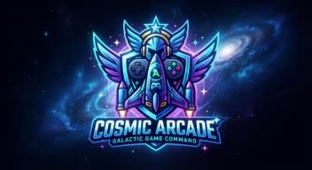 طراحی لوگوی گیمینگ فضایی | Galactic Game Store