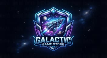 طراحی لوگوی گیمینگ فضایی | Galactic Game Store