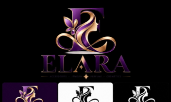 لوگوی برند ELARA به سبک مینیمال لوکس...