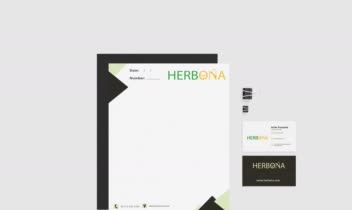 ست اداری برند Herbona شرکتی که نوشیدنی های گیاهی گازدار تولید می کند.