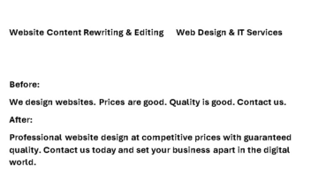 Before / After: Website Copy Rewrite for a Web Design Company
