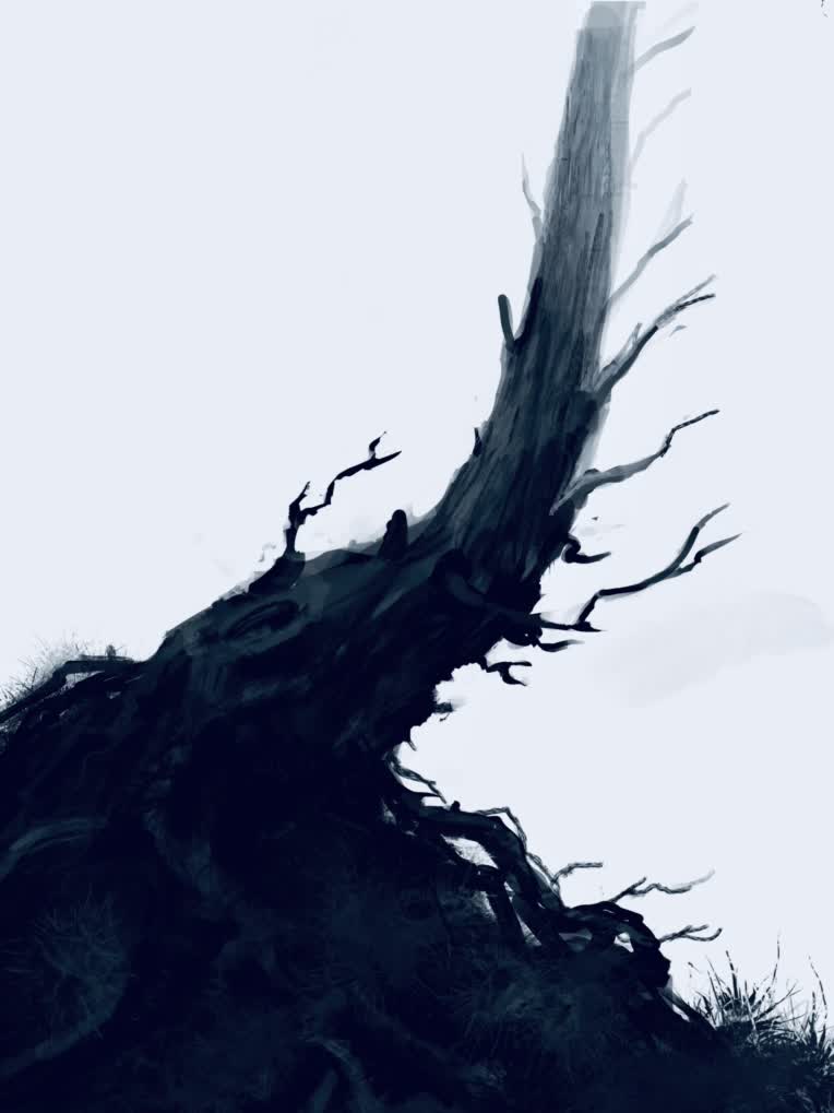 تک درخت تصویر سازی در procreate