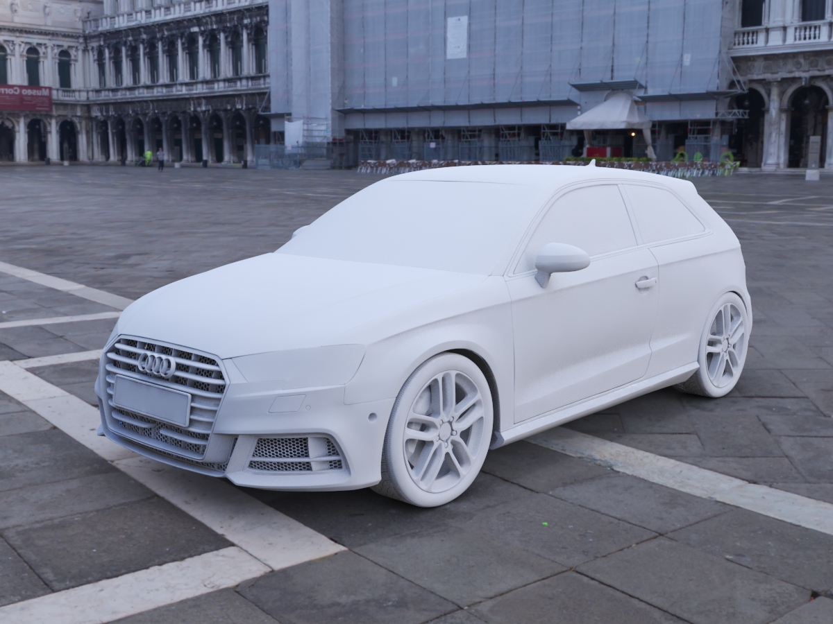 مدل سه بعدی خام خودروی Audi S3 2016