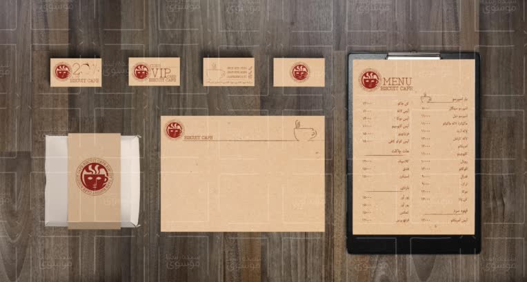 طراحی هویت بصری کافه بیسکویت مشهد