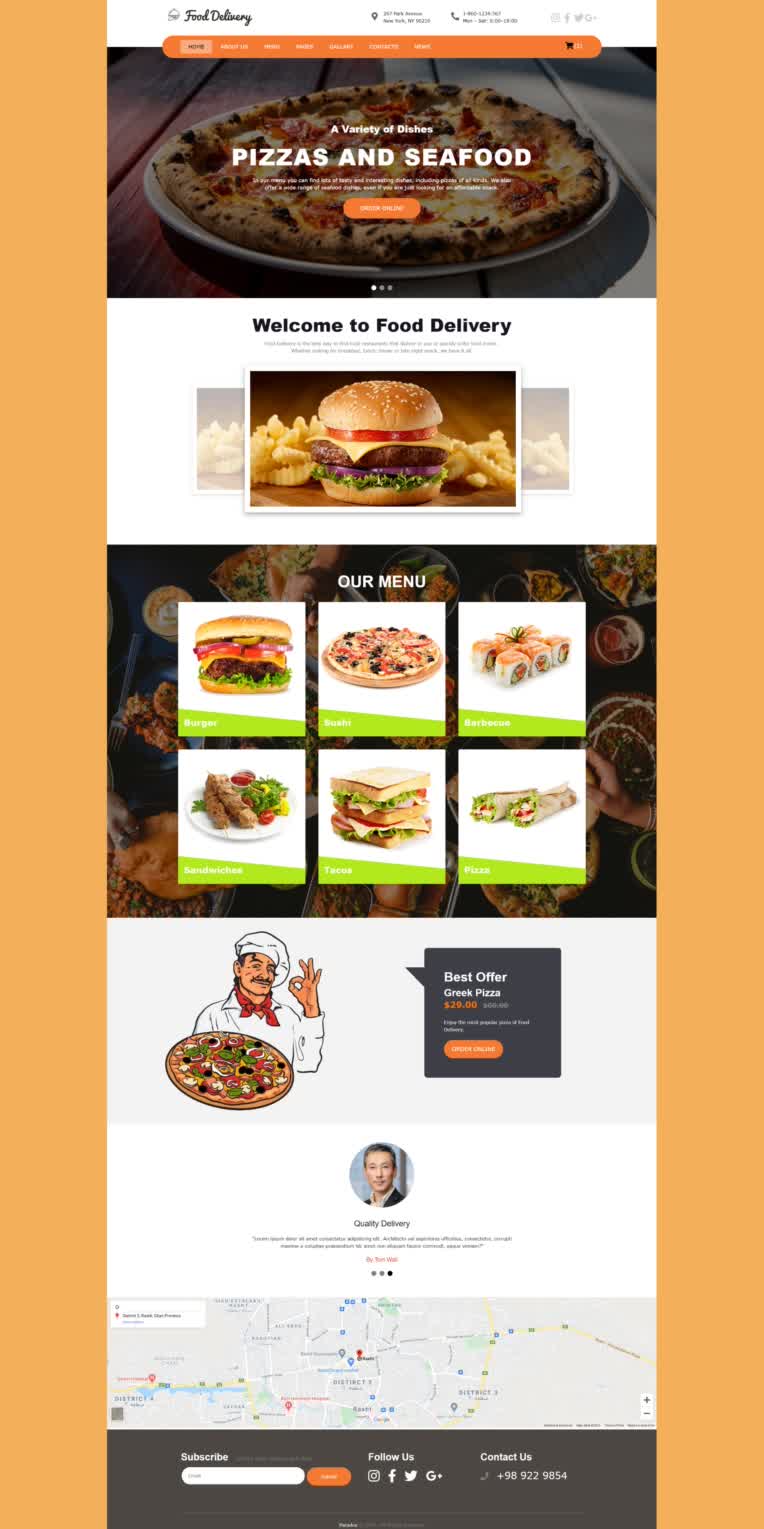 طراحی و ساخت وبسایت رستوران