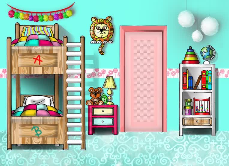 طراحی صفحه ای از کتاب خانه قسمت اتاق کودک