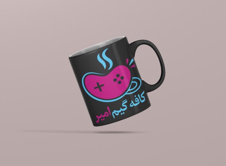 موکاپ لوگو برای کافه گیم امیر