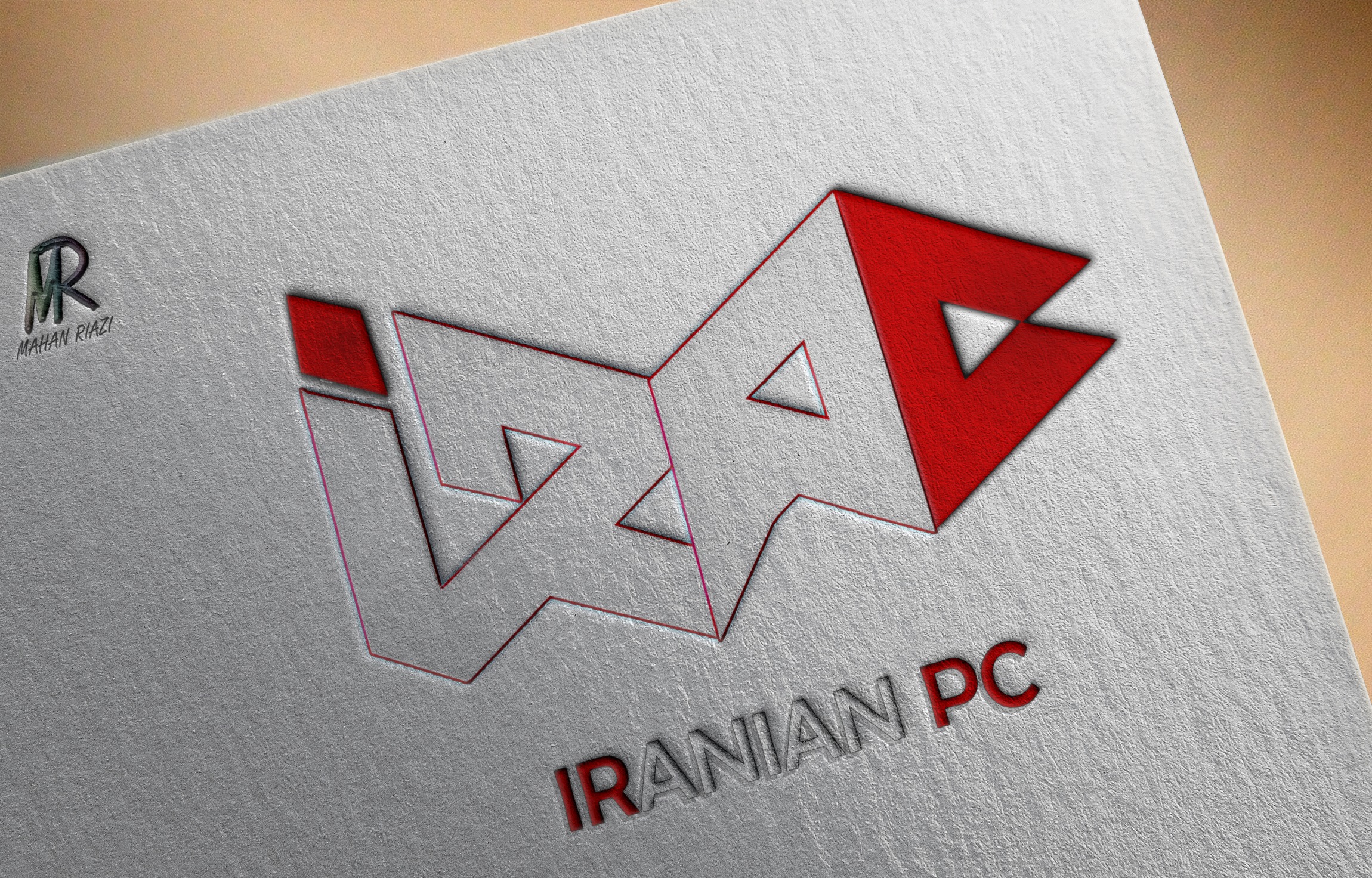 موکاپ لوگوی طراحی شده شرکت کامپیوتری ایرانیان