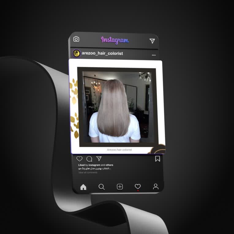 طراحی و قالب بندی پیج رنگ مو در اینستاگرام