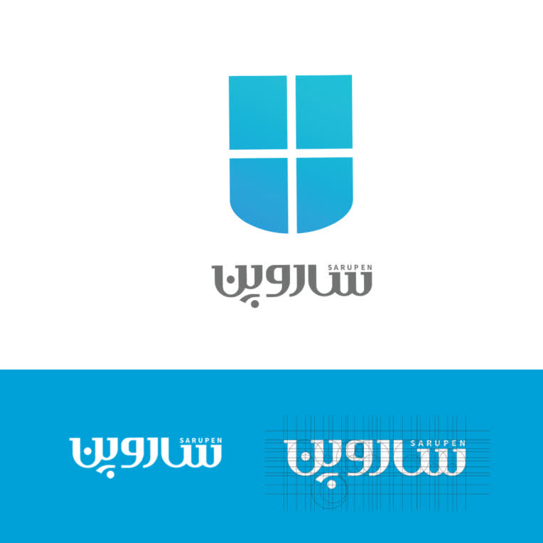 طراحی لوگو شرکت در و پنجره دوجداره ساروپن