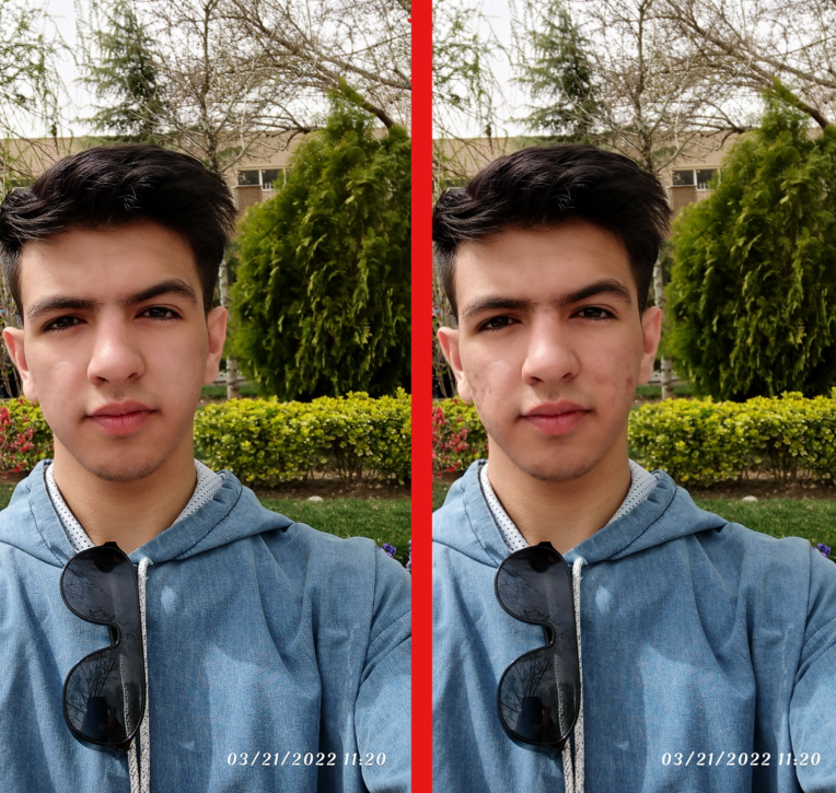 روتوش عکس و صورت بدون اگزچره شدن رنگ دقیق و عالی پترن صورت عالی