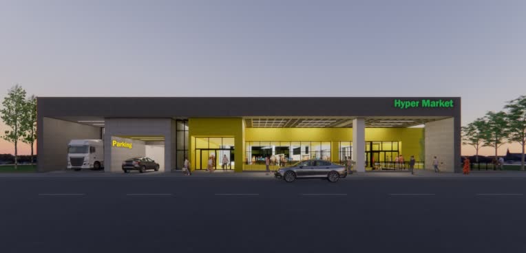 مدل سازی و رندرینگ هایپر مارکت