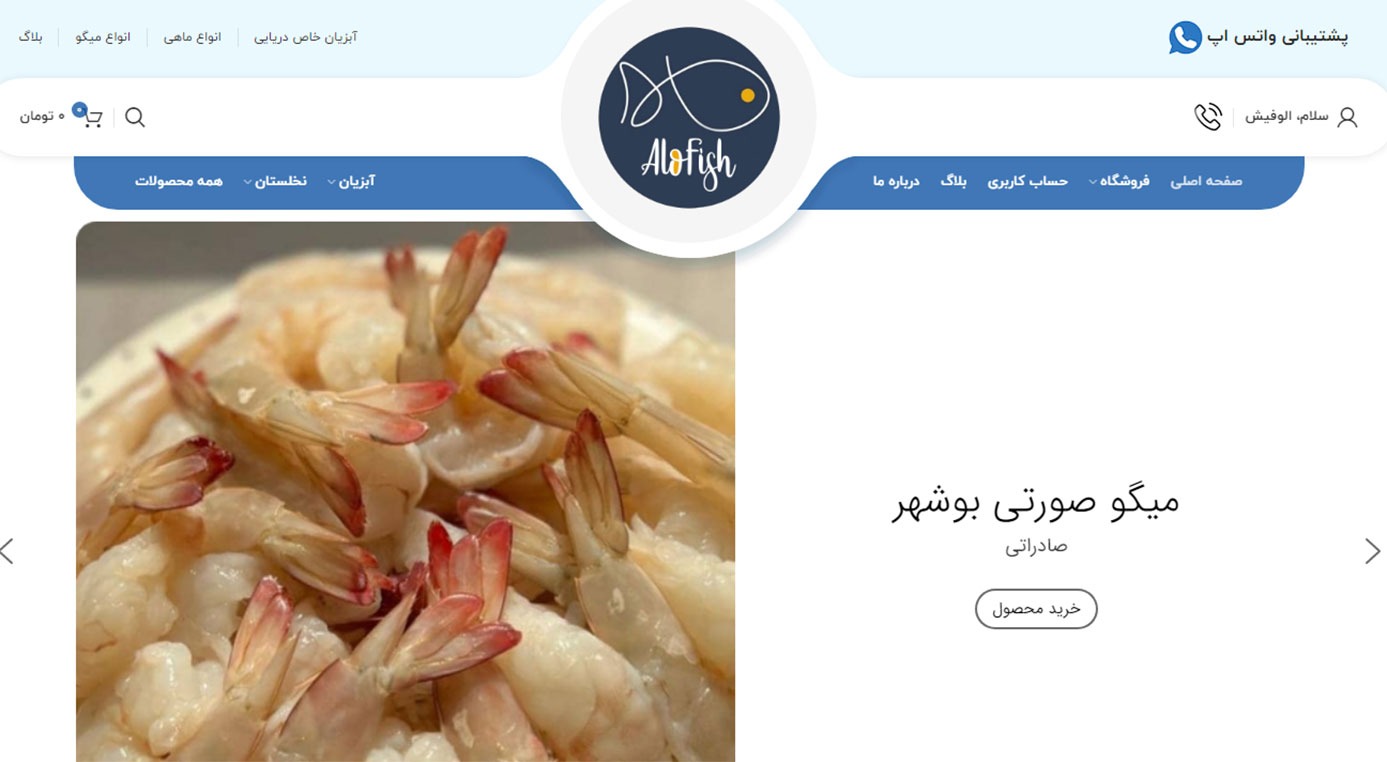 طراحی و برنامه نویسی وبسایت فروشگاهی الوفیش
