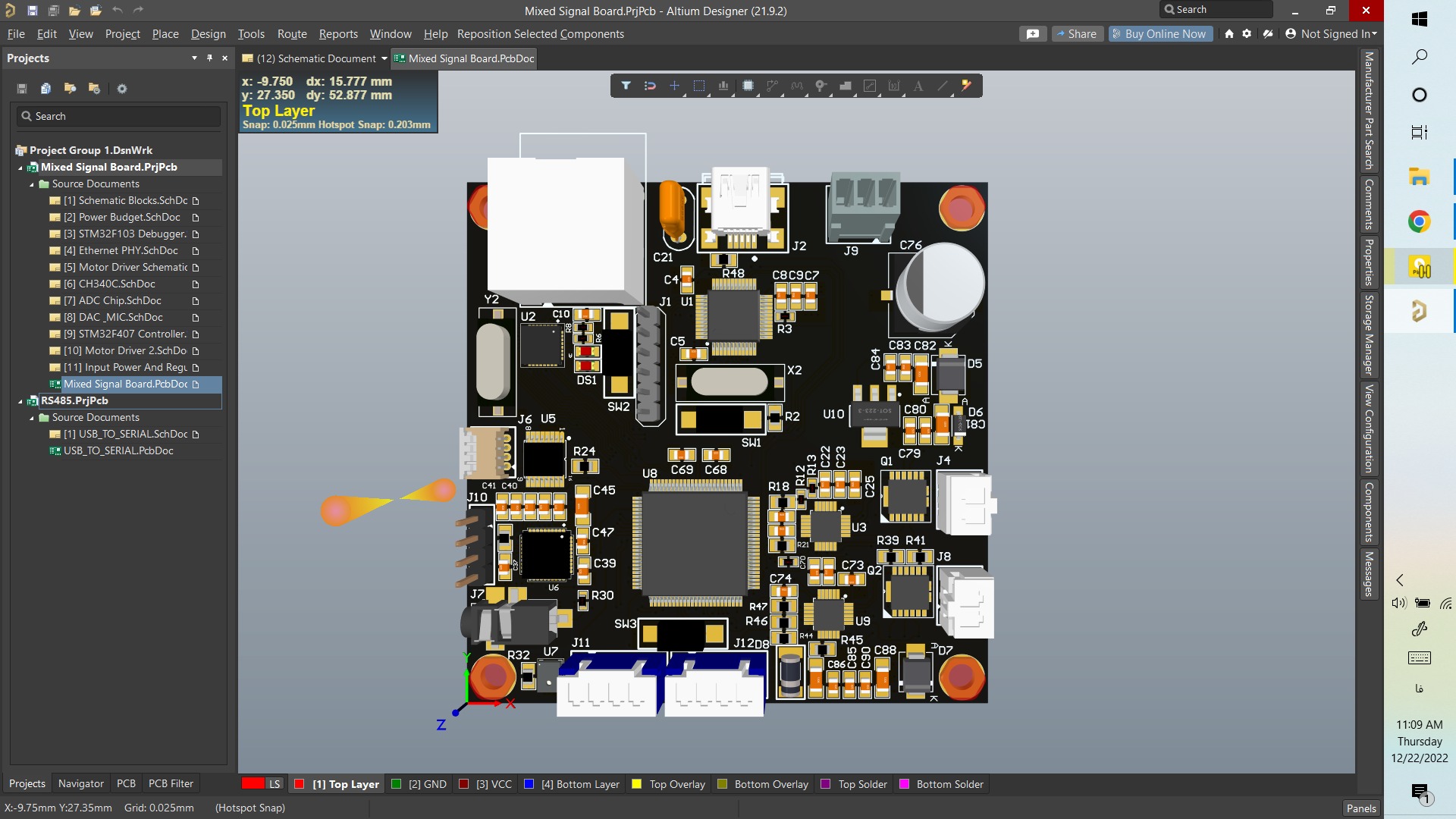 Signal Board Computer نمونه کار mixed signal board - STM32 Board