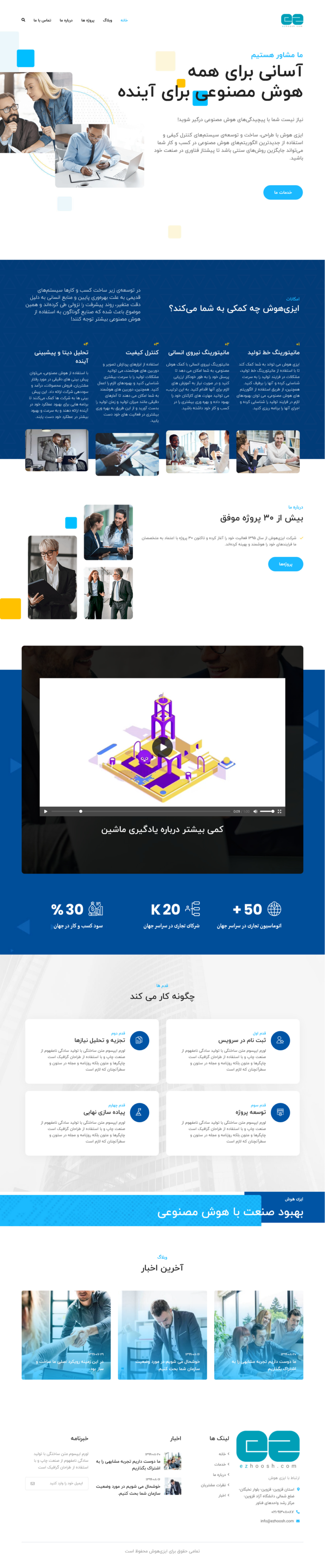 طراحی وب‌سایت ایزی هوش
