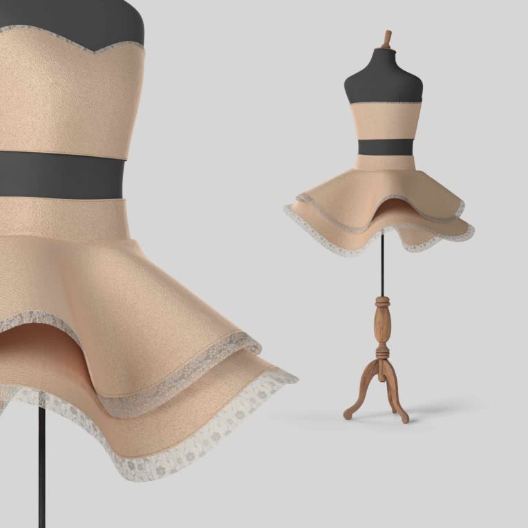 طراحی سه بعدی لباس مجلسی
