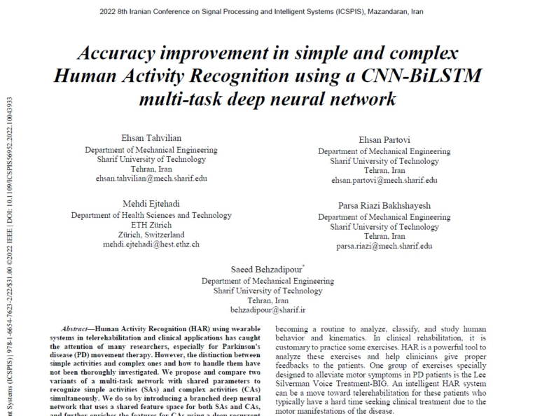 Accuracy improvement in simple and complex Human Activity Recognition using a CNN-BiLSTM multi-task deep neural network