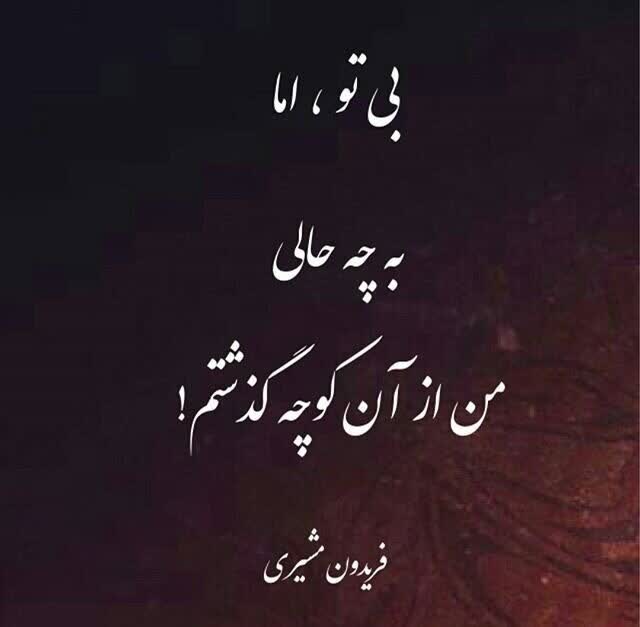 بی تو مهتاب شبی باز از آن کوچه گذشتم...اثر زیبای فریدون مشیری