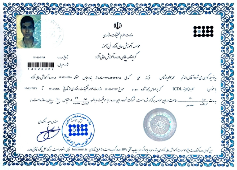مدرک ICDL ( رزومه )