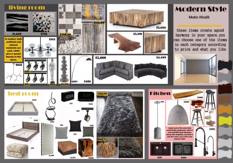 طراحی مود برد (Mood Board) طراحی دکوراسیون