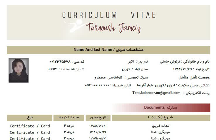 اکسل ؛ طراحی رزومه کاری و کلیه امور اجرائی در اکسل