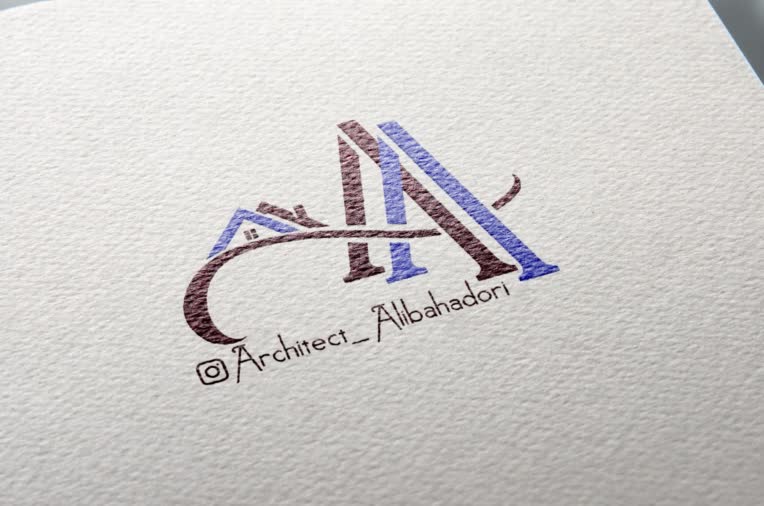 نمونه کار طراحی لوگو شخصی علی بهادری برای ساخت و ساز ساختمان