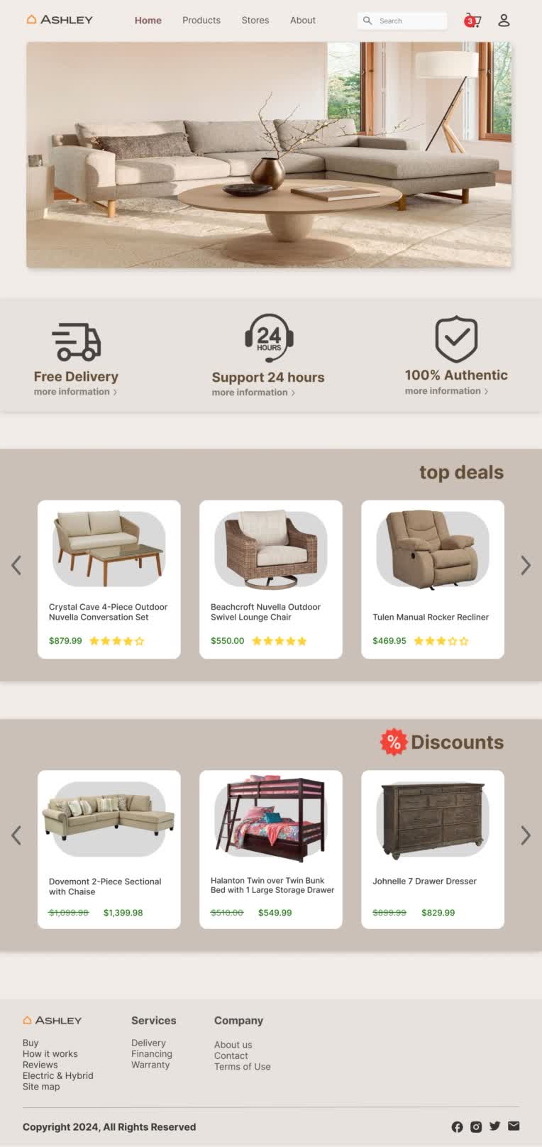 . furniture website using Figma