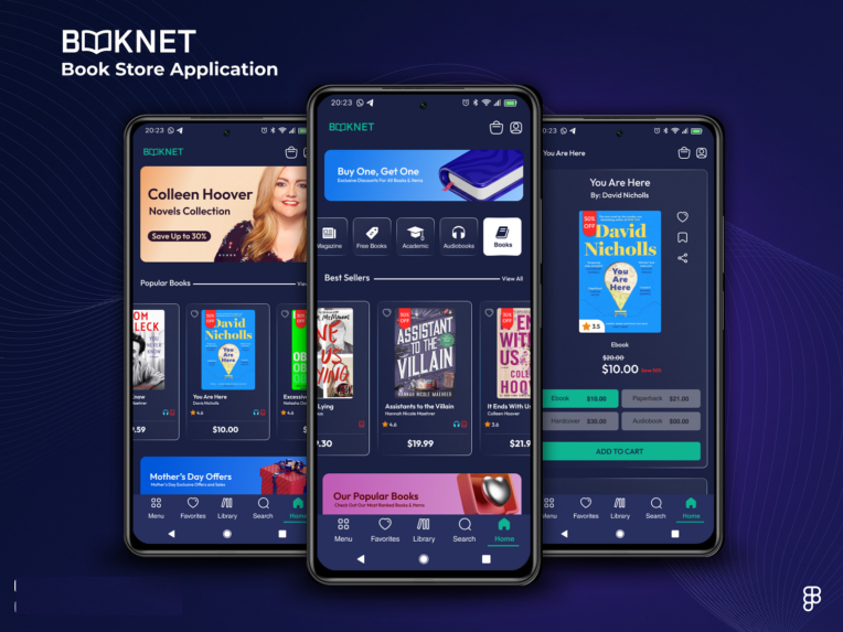 طراحی رابط کاربری (UI) اپلیکیشن فروش کتاب