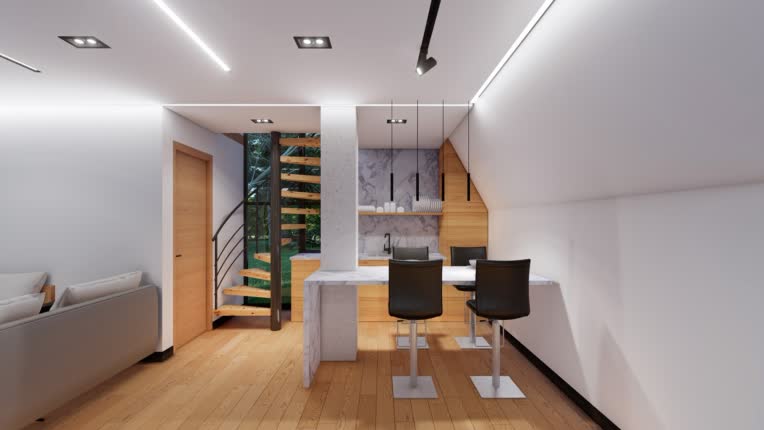 3D Rendering طراحی ویلا معروف به ویلای سوییسی