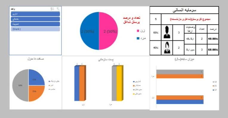 داشبورد مدیریتی منابع انسانی(HR)