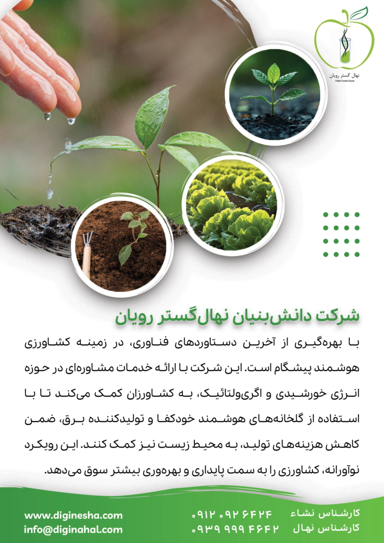 طراحی تراکت نمایشگاهی برای شرکت دانش بنیان نهال گستر رویان