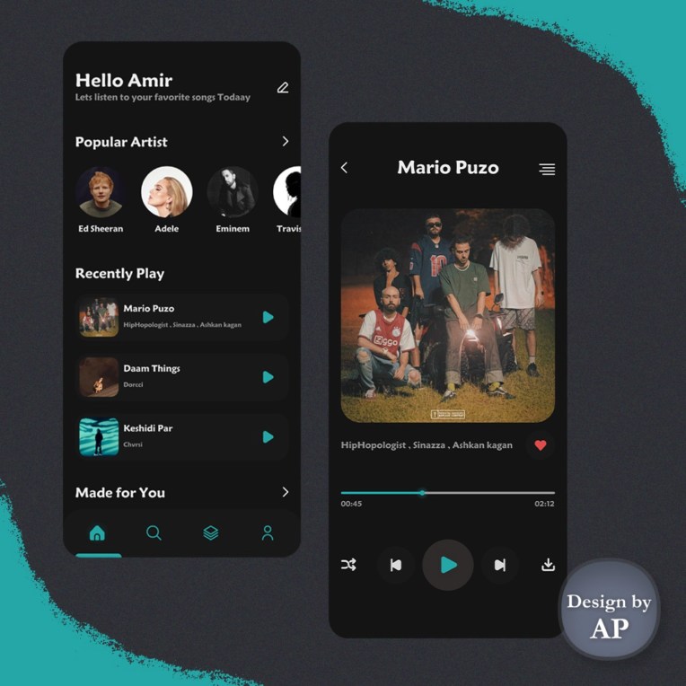 طراحی Music Player (Figma ) :)