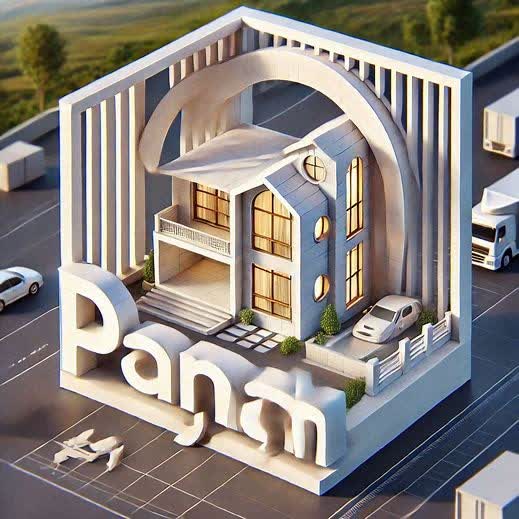 طراحی لوگو با اسم پناه فارسی و انگلیسی برای شرکت ساخت و ساز