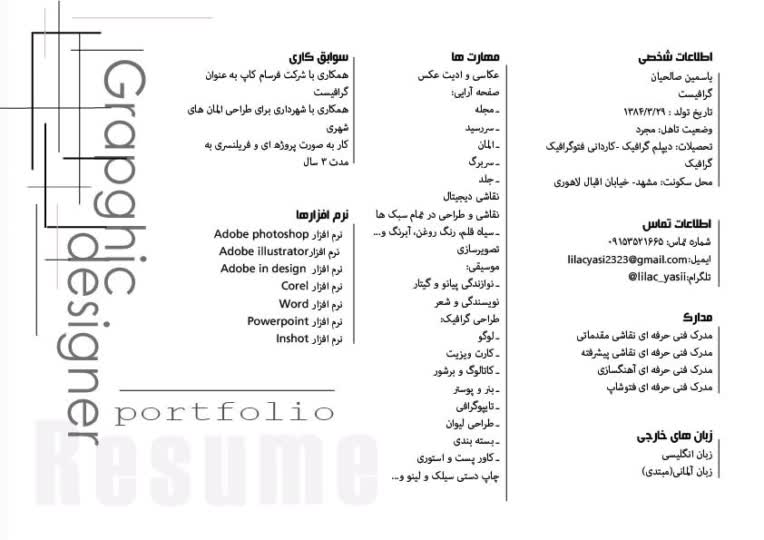 مهارت‌ها و نرم افزار ها و سوابق