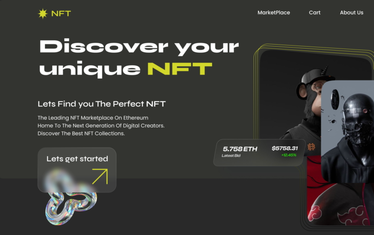 NFT marketplace designed in figma
