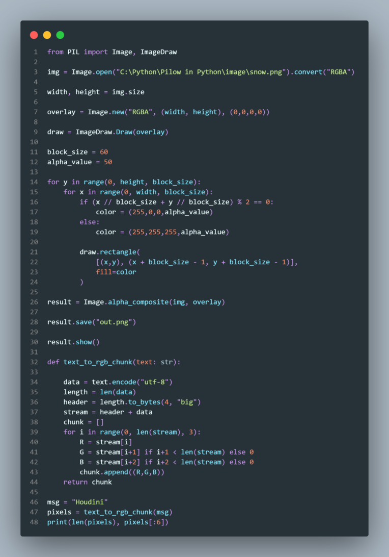 نمونه کار Text Color Gridn with Python 3.13