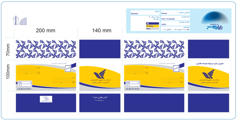 طراحی کارتن پستی اداره پست خوزستان