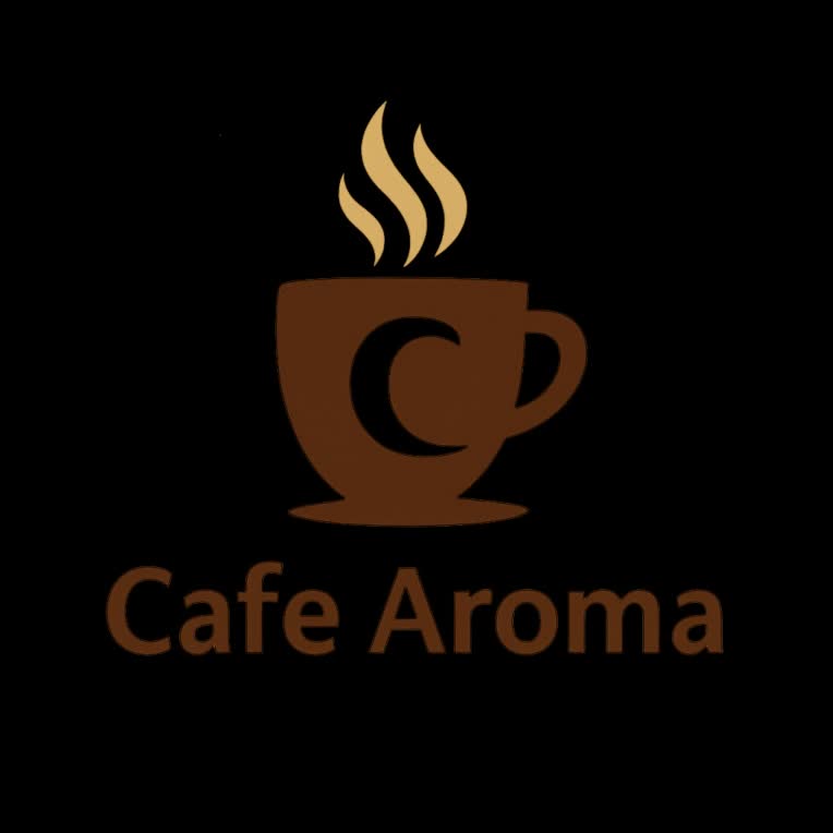 لوگوی کافه هویت بصری کافه نمونه لوگو طراحی لوگو لوگوی Cafe Aroma