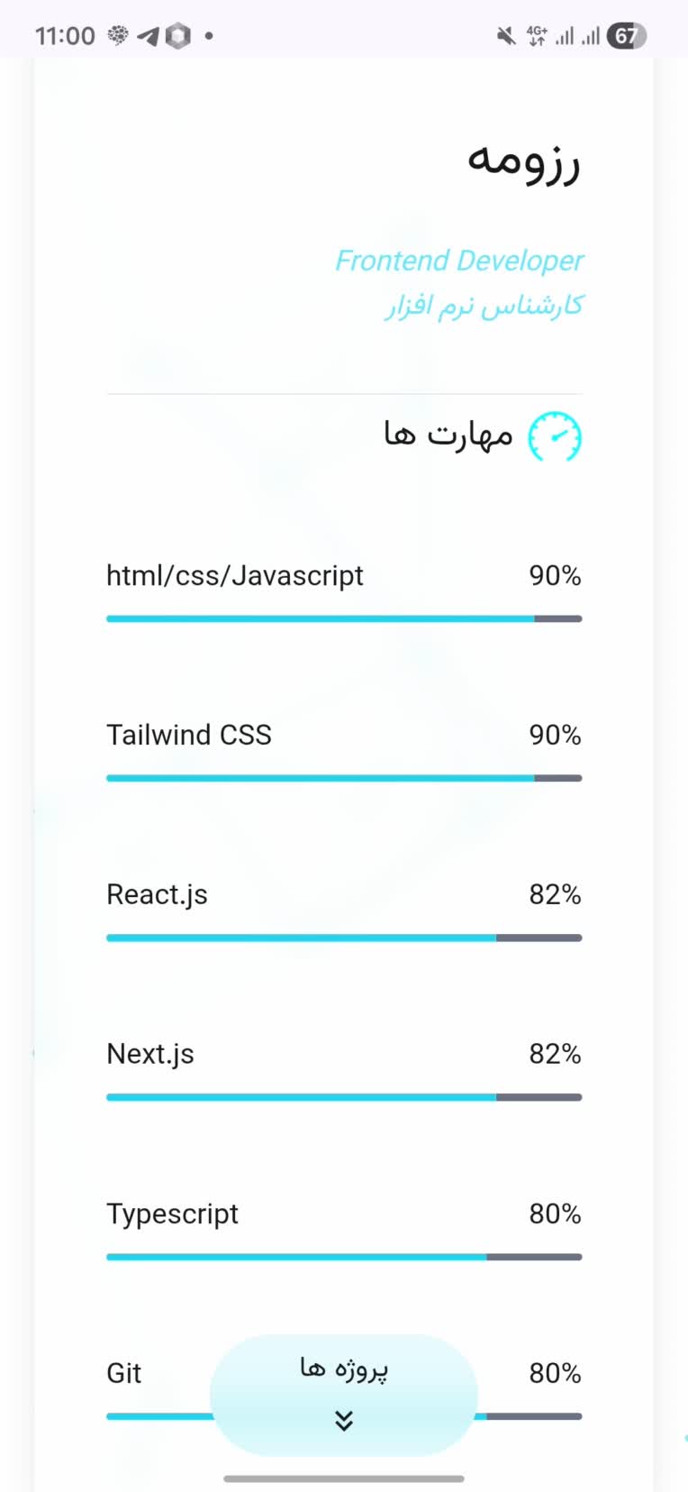 سایت رزومه و مشاهده نمونه کارها
