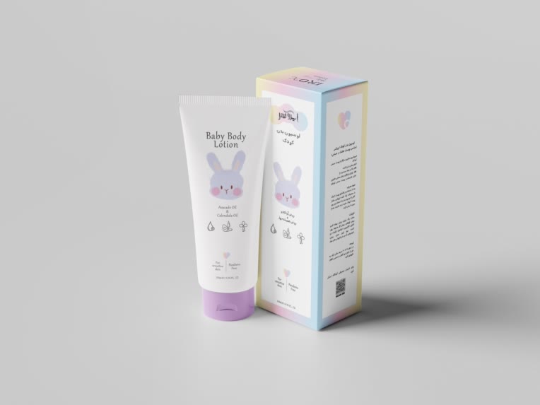 طراحی بسته بندی لوسیون بدن کودک